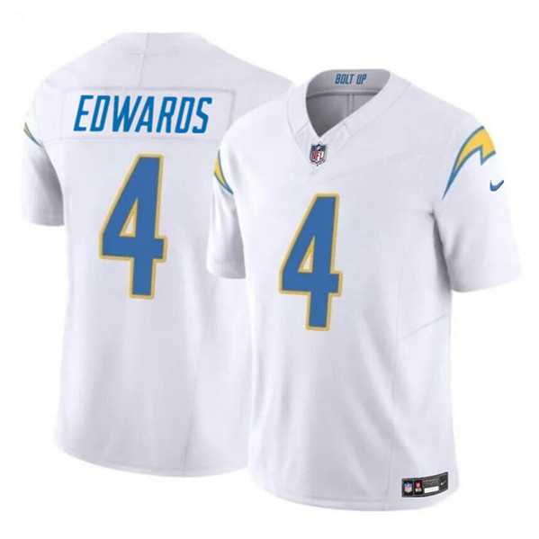 Youth Los Angeles Chargers #4 Gus Edwards White 2024 F.U.S.E. Vapor Untouchable Limited Stitched Jersey Dzhi->youth nfl jersey->Youth Jersey